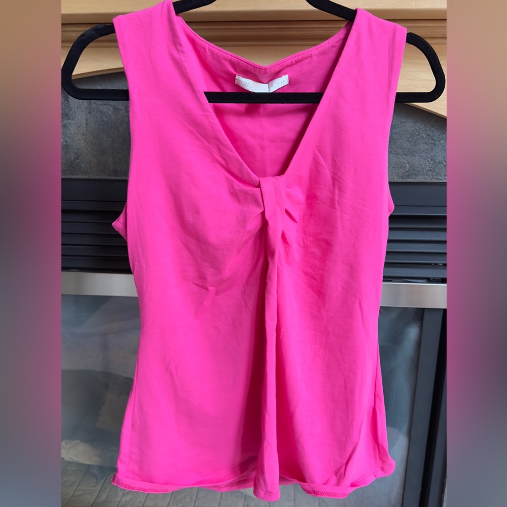 NWOT Boston Proper Hot Pink Tank Top Built in Shelf Bra Small
